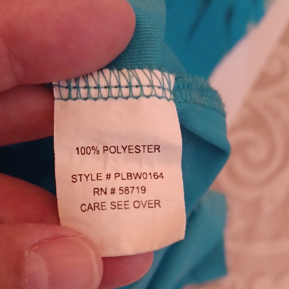 Notations Teal Sheer Button-Down Shirt With Matching Tank - Picture 9 of 10